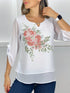 T224 Blusa blanca con estampado floral