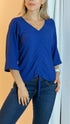 T2573 Blusa con recogido frontal ajustable