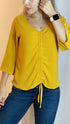 T2573 Blusa con recogido frontal ajustable