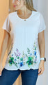 T2560 Blusa plisada en estampado floral
